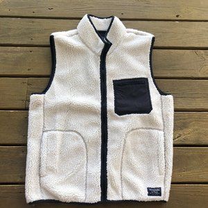 Men's Abercrombie & Fitch Off-White Sherpa Vest